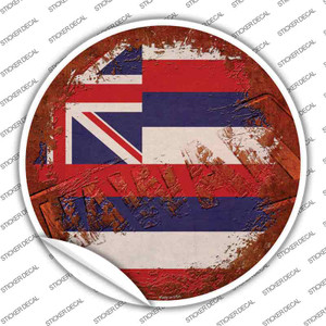 Hawaii Rusty Stamped Wholesale Novelty Circle Sticker Decal