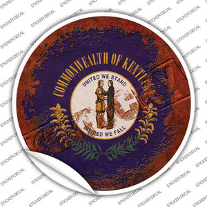 Kentucky Rusty Stamped Wholesale Novelty Circle Sticker Decal
