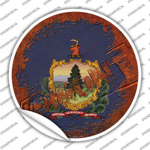 Vermont Rusty Stamped Wholesale Novelty Circle Sticker Decal