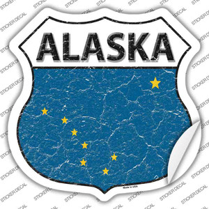 Alaska Flag Wholesale Novelty Highway Shield Sticker Decal