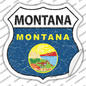 Montana Flag Wholesale Novelty Highway Shield Sticker Decal