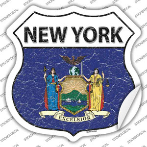 New York Flag Wholesale Novelty Highway Shield Sticker Decal