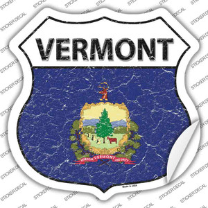 Vermont Flag Wholesale Novelty Highway Shield Sticker Decal