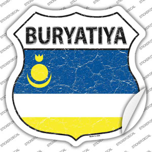 Buryatia Flag Wholesale Novelty Highway Shield Sticker Decal