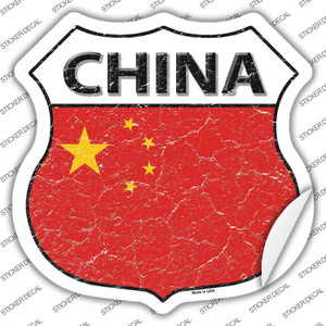 China Flag Wholesale Novelty Highway Shield Sticker Decal