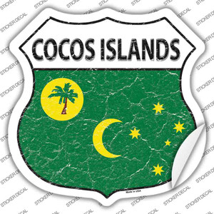 Cocos Islands Flag Wholesale Novelty Highway Shield Sticker Decal