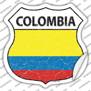 Colombia Flag Wholesale Novelty Highway Shield Sticker Decal