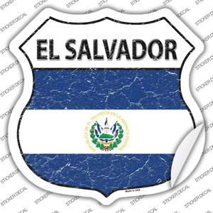 El Salvador Flag Wholesale Novelty Highway Shield Sticker Decal