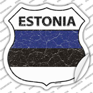 Estonia Flag Wholesale Novelty Highway Shield Sticker Decal