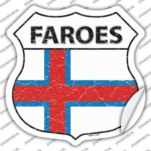 Faroes Flag Wholesale Novelty Highway Shield Sticker Decal