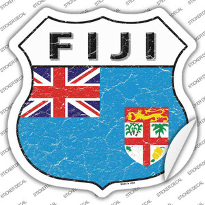 Fiji Flag Wholesale Novelty Highway Shield Sticker Decal