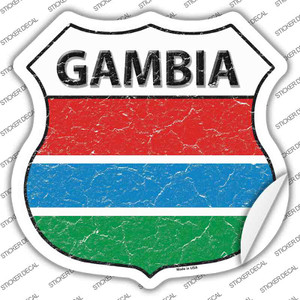 Gambia Flag Wholesale Novelty Highway Shield Sticker Decal