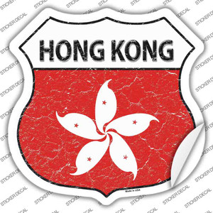 Hong Kong Flag Wholesale Novelty Highway Shield Sticker Decal