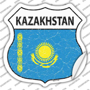 Kazakhstan Flag Wholesale Novelty Highway Shield Sticker Decal