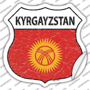 Kyrgyzstan Flag Wholesale Novelty Highway Shield Sticker Decal