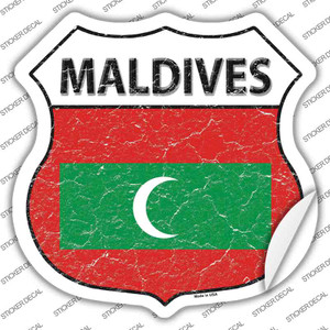 Maldives Flag Wholesale Novelty Highway Shield Sticker Decal