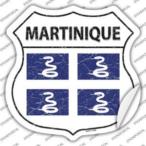 Martinique Flag Wholesale Novelty Highway Shield Sticker Decal