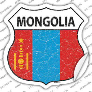 Mongolia Flag Wholesale Novelty Highway Shield Sticker Decal