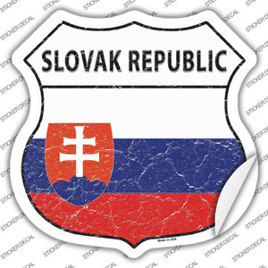 Slovak Republic Flag Wholesale Novelty Highway Shield Sticker Decal