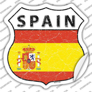 Spain Flag Wholesale Novelty Highway Shield Sticker Decal