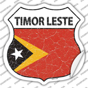 Timor Leste Flag Wholesale Novelty Highway Shield Sticker Decal