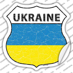 Ukraine Flag Wholesale Novelty Highway Shield Sticker Decal