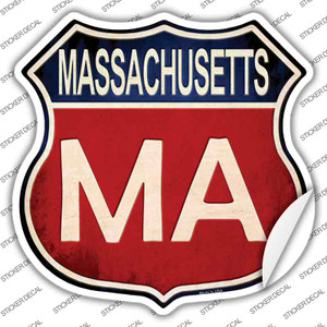 Massachusetts Wholesale Novelty Highway Shield Sticker Decal