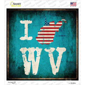 I Love West Virginia Wholesale Novelty Square Sticker Decal