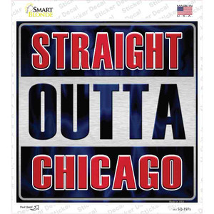 Straight Outta Chicago Blue Wholesale Novelty Square Sticker Decal