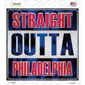 Straight Outta Philadelphia Red Blue Wholesale Novelty Square Sticker Decal