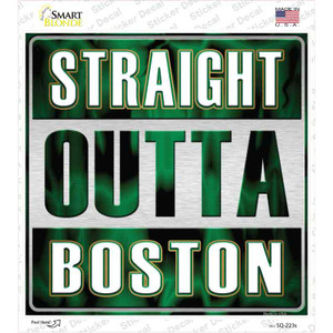 Straight Outta Boston Green Wholesale Novelty Square Sticker Decal