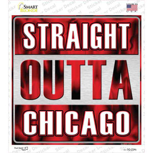 Straight Outta Chicago Red Wholesale Novelty Square Sticker Decal