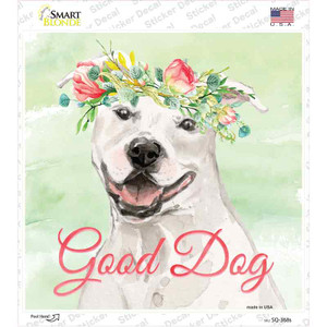 White Staffordshire Terrier Good Dog Wholesale Novelty Square Sticker Decal