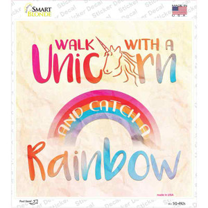 Walk with a Unicorn Wholesale Novelty Square Sticker Decal