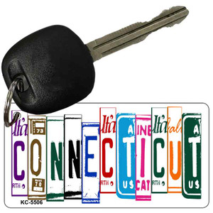 Connecticut License Plate Art Metal Novelty Key Chain