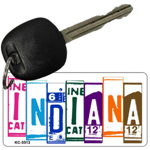 Indiana License Plate Art Metal Novelty Key Chain