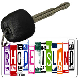 Rhode Island License Plate Art Metal Novelty Key Chain