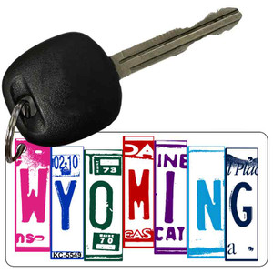 Wyoming License Plate Art Metal Novelty Key Chain