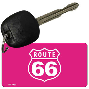 Route 66 Pink Metal Novelty Key Chain