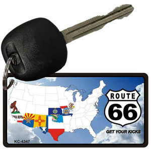 Route 66 Map Novelty Wholesale Metal Key Chain