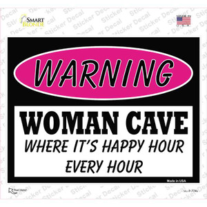 Woman Cave Its Happy Hour Wholesale Novelty Rectangle Sticker Decal