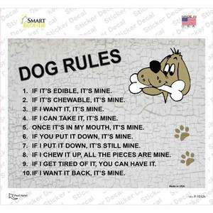 Dog Rules Its Mine Wholesale Novelty Rectangle Sticker Decal