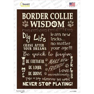 Border Collie Wisdom Wholesale Novelty Rectangle Sticker Decal