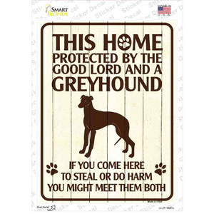 Protected By A Greyhound Wholesale Novelty Rectangle Sticker Decal