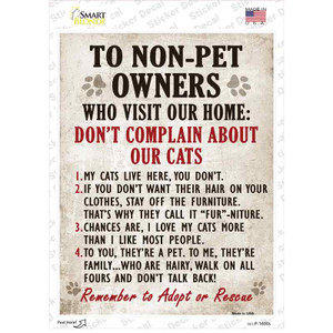 Non-Pet Owners Our Cats Wholesale Novelty Rectangle Sticker Decal