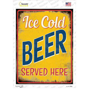 Ice Cold Beer Served Here Wholesale Novelty Rectangle Sticker Decal