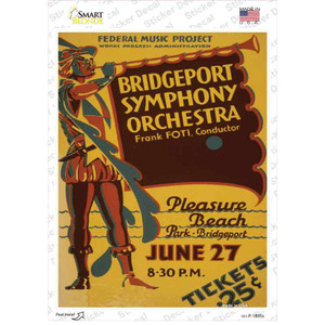 Bridgeport Symphony Orchestra Vintage Poster Wholesale Novelty Rectangle Sticker Decal