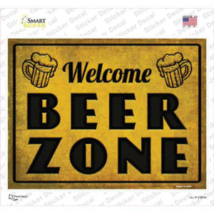 Welcome Beer Zone Wholesale Novelty Rectangle Sticker Decal