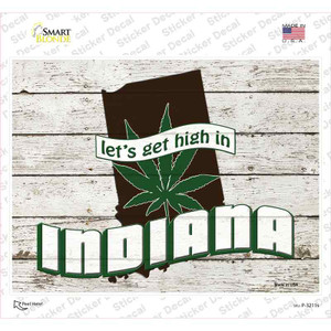 Get High In Indiana Wholesale Novelty Rectangle Sticker Decal