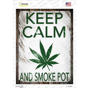 Keep Calm Smoke Pot Scratched Wholesale Novelty Rectangle Sticker Decal